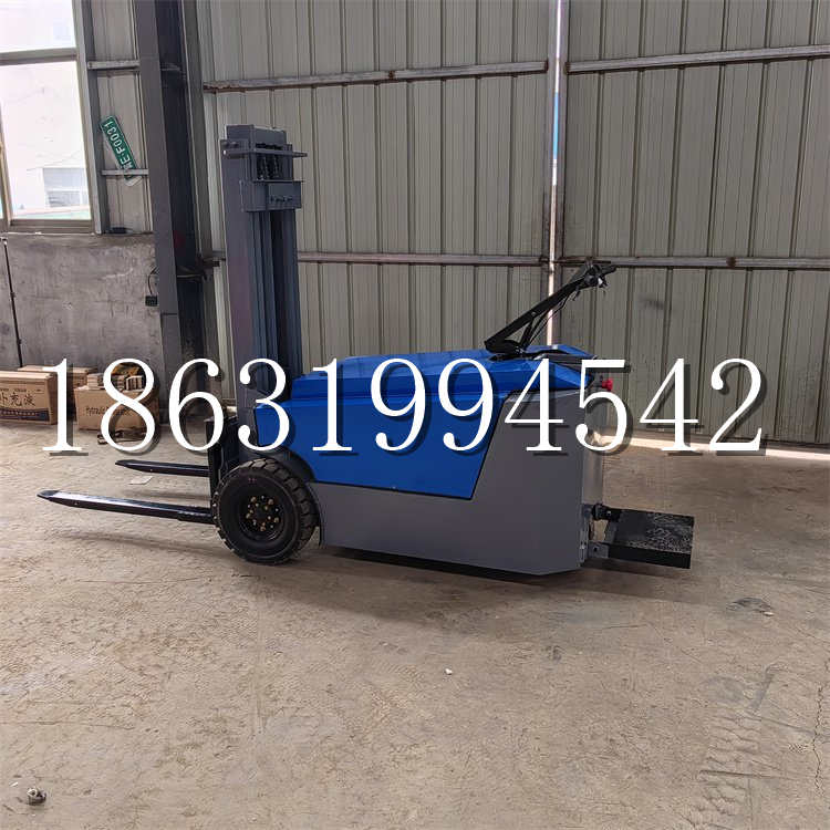 勉县全电动叉车插腿式堆高车液压装卸车1.5吨升高小型站驾式铲车